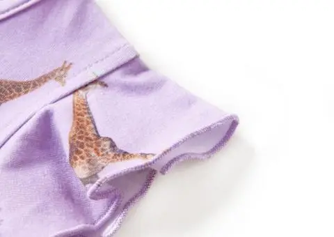 Rochie de copii, mâneci cu volane șnur talie, lila 140 - 4/5