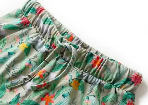 Pantaloni scurți de copii cu șnur, kaki, 92 - 3/5