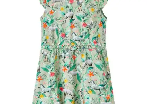 Rochie copii cu mâneci largi kaki deschis 104 - 1/5