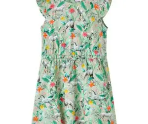 Rochie copii cu mâneci largi kaki deschis 104