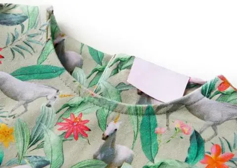 Rochie copii cu mâneci largi kaki deschis 104 - 3/5