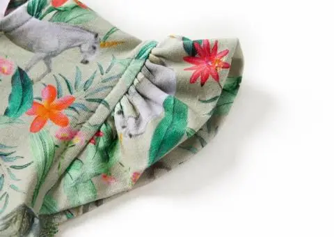 Rochie copii cu mâneci largi kaki deschis 104 - 4/5