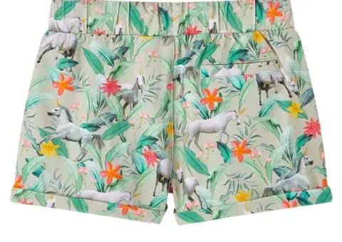 Pantaloni scurți de copii cu șnur, kaki, 140 - 2/5