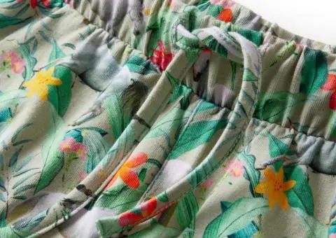 Pantaloni scurți de copii cu șnur, kaki, 140 - 4/5