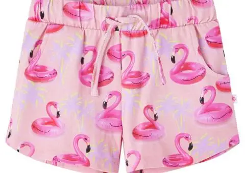 Pantaloni scurți copii cu șnur roz deschis 128 - 1/5