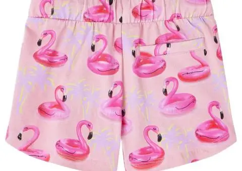 Pantaloni scurți copii cu șnur roz deschis 128 - 2/5