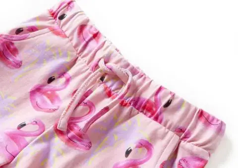 Pantaloni scurți copii cu șnur roz deschis 128 - 3/5