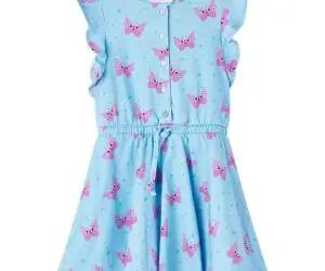 Rochie de copii cu nasturi fără mâneci, albastru 104