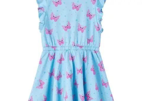 Rochie de copii cu nasturi fără mâneci, albastru 104 - 2/5