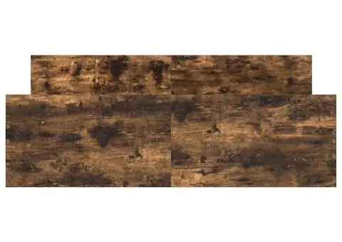Cadru pat cu tăblie la cap/picioare, stejar fumuriu, 120x200 cm - 5/5