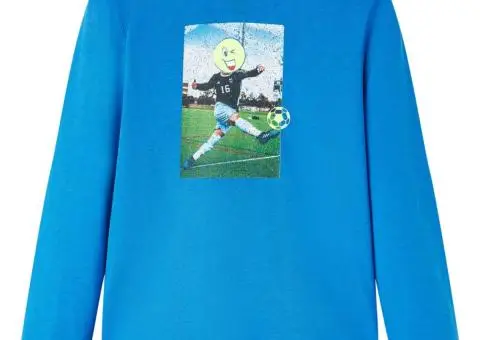 Tricou de copii cu mâneci lungi albastru cobalt 92 - 1/5