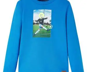 Tricou de copii cu mâneci lungi albastru cobalt 92