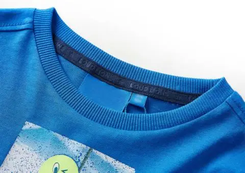 Tricou de copii cu mâneci lungi albastru cobalt 92 - 3/5