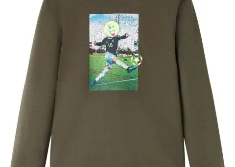 Tricou pentru copii cu mâneci lungi, kaki, 92 - 1/5