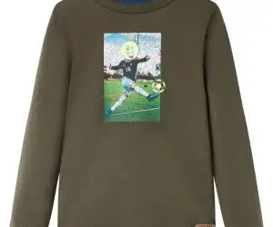 Tricou pentru copii cu mâneci lungi, kaki, 92