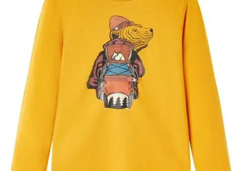 Tricou pentru copii cu mâneci lungi, ocru, 104 - 1/5