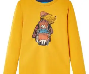 Tricou pentru copii cu mâneci lungi, ocru, 104
