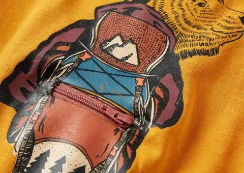 Tricou pentru copii cu mâneci lungi, ocru, 104 - 4/5