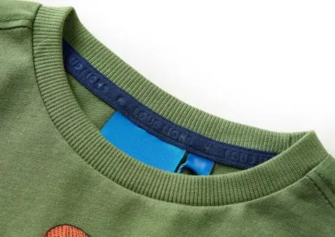 Tricou pentru copii cu mâneci lungi, kaki deschis, 128 - 3/5