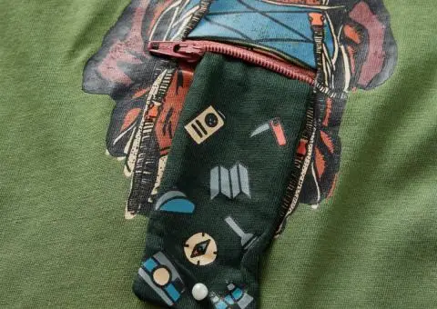 Tricou pentru copii cu mâneci lungi, kaki deschis, 104 - 5/5