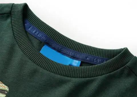 Tricou pentru copii cu mâneci lungi verde închis 92 - 3/5