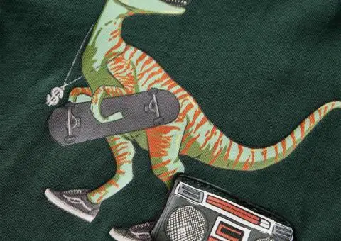 Tricou pentru copii cu mâneci lungi verde închis 92 - 4/5