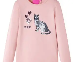 Tricou copii cu mâneci lungi, roz deschis 104