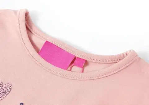 Tricou copii cu mâneci lungi, roz deschis 104 - 3/5