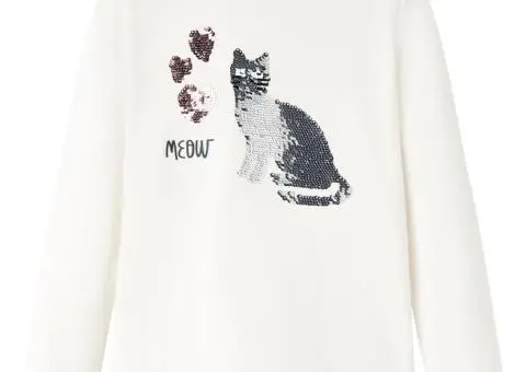 Tricou de copii cu mâneci lungi, ecru, 140 - 1/5