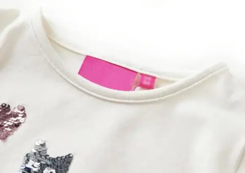 Tricou de copii cu mâneci lungi, ecru, 140 - 3/5