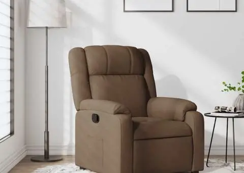 Fotoliu rabatabil, maro, material textil - 1/5