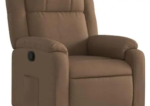 Fotoliu rabatabil, maro, material textil - 2/5