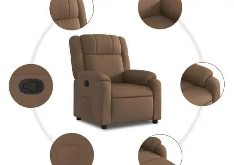 Fotoliu rabatabil, maro, material textil - 5/5