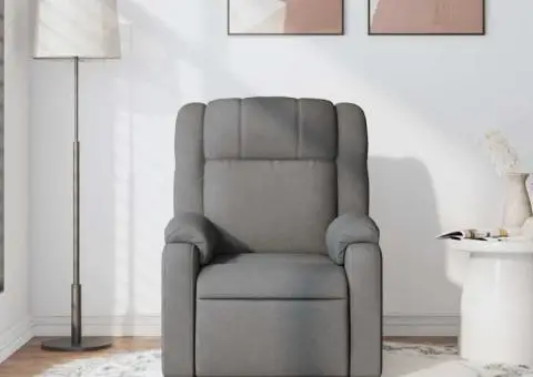 Fotoliu de masaj rabatabil, gri închis, material textil - 3/5