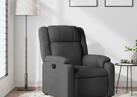 Fotoliu rabatabil, gri închis, material textil - 1/5