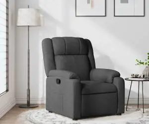 vidaXL Fotoliu rabatabil, gri închis, material textil