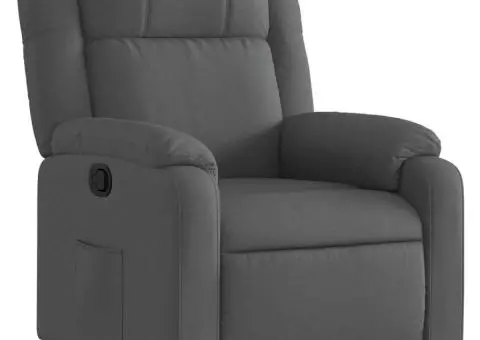 Fotoliu rabatabil, gri închis, material textil - 2/5