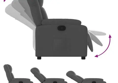 Fotoliu rabatabil, gri închis, material textil - 4/5