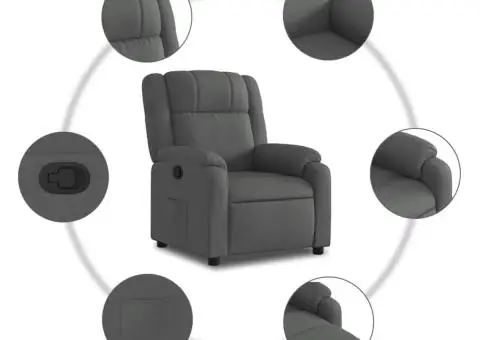 Fotoliu rabatabil, gri închis, material textil - 5/5