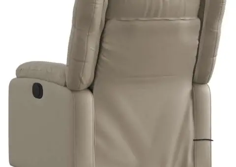 Fotoliu de masaj rabatabil, cappuccino, piele ecologică - 4/5