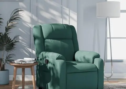 Fotoliu rabatabil, verde închis, material textil - 1/5