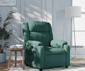 vidaXL Fotoliu rabatabil, verde închis, material textil