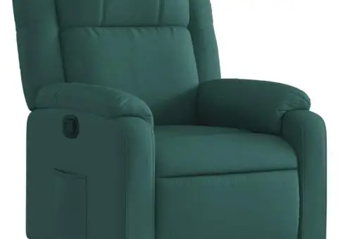 Fotoliu rabatabil, verde închis, material textil - 2/5