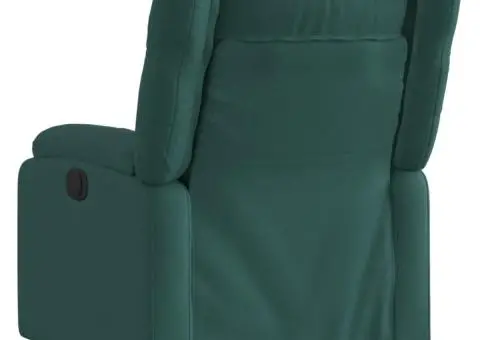 Fotoliu rabatabil, verde închis, material textil - 3/5