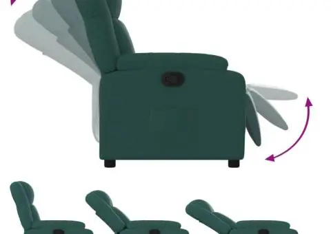 Fotoliu rabatabil, verde închis, material textil - 4/5