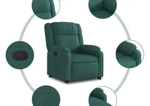 Fotoliu rabatabil, verde închis, material textil - 5/5