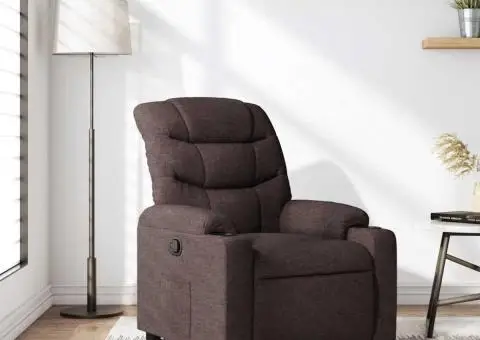 Fotoliu rabatabil, maro închis, material textil - 1/5