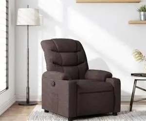 vidaXL Fotoliu rabatabil, maro închis, material textil