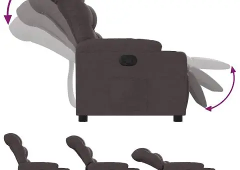 Fotoliu rabatabil, maro închis, material textil - 4/5