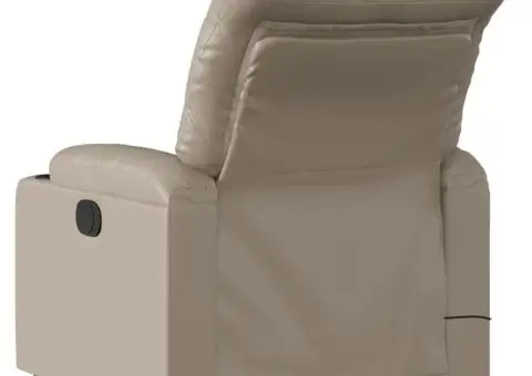Fotoliu de masaj rabatabil, cappuccino, piele ecologică - 4/5